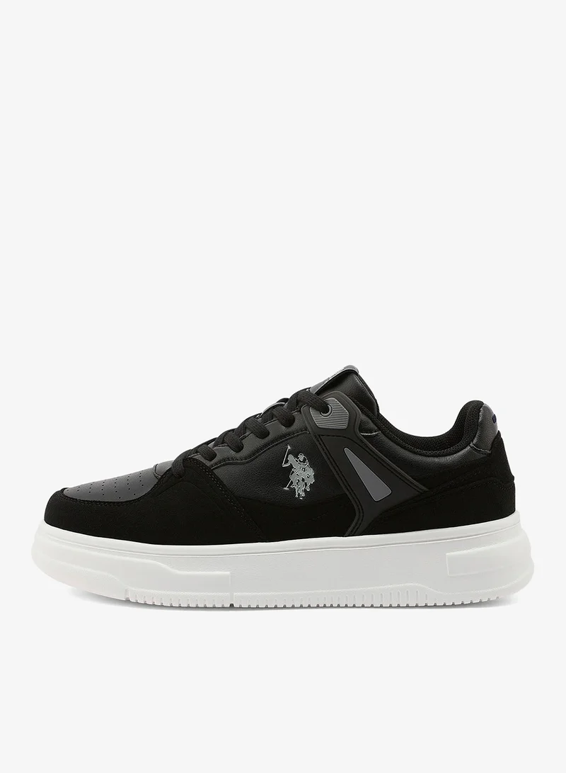 U.S. Polo Assn. Men's Black Low-Top Canvas Sneakers - Iconic Branding for a Clean Look